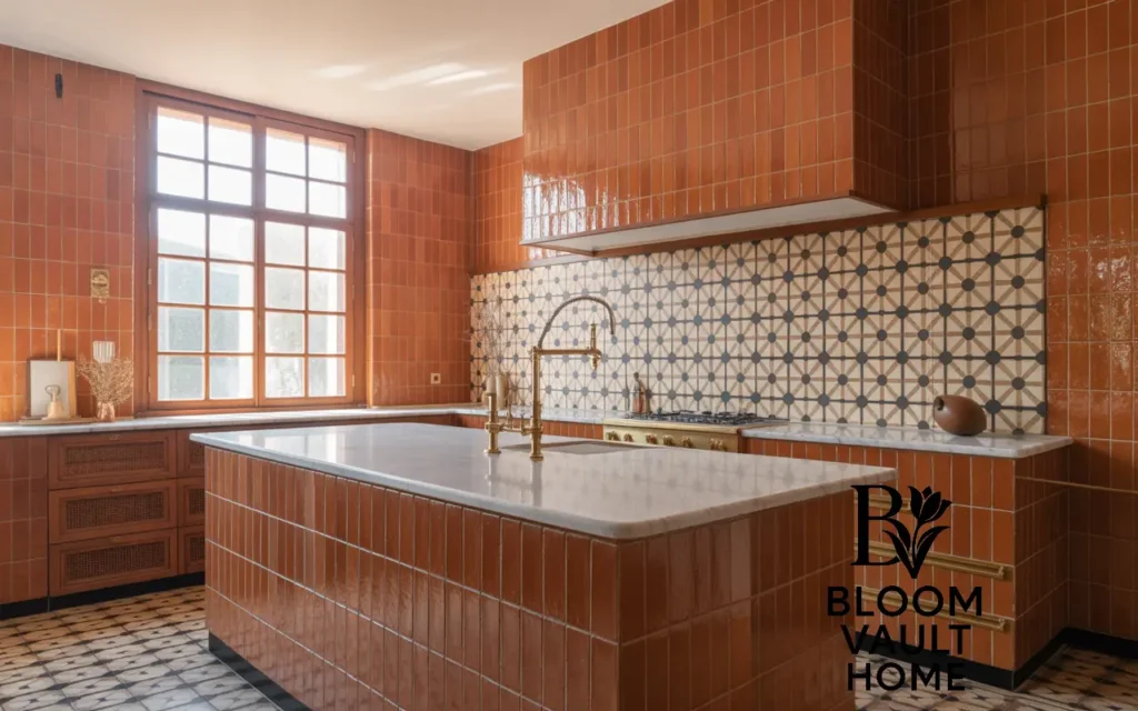 Art Deco Terracotta Tile Kitchen