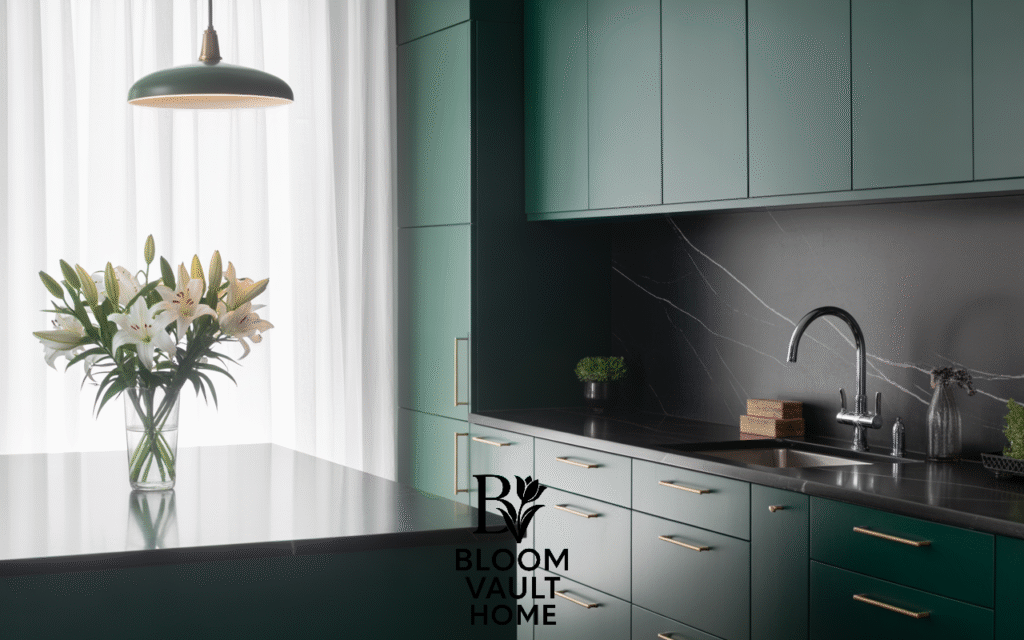 Dark Green and Black Combo kitchen