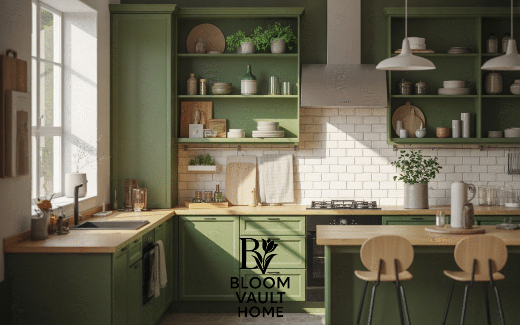 Forest Green Pantry Wall