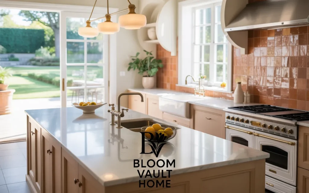 Glossy Terracotta Tiles Reflecting Natural Light