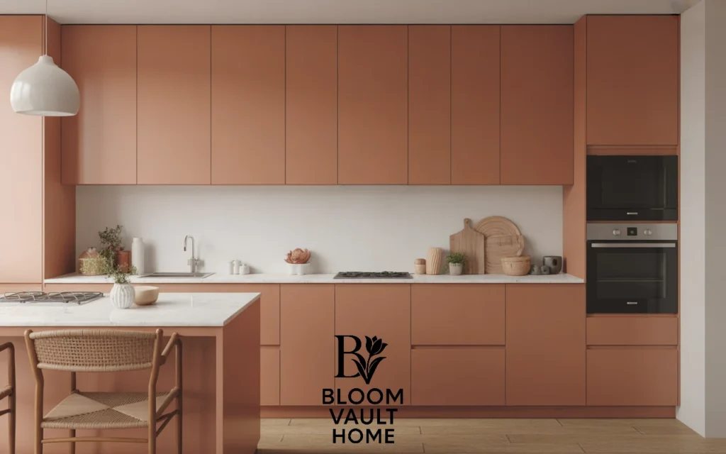 Matte Terracotta Cabinets for a Modern, Understated Elegance
