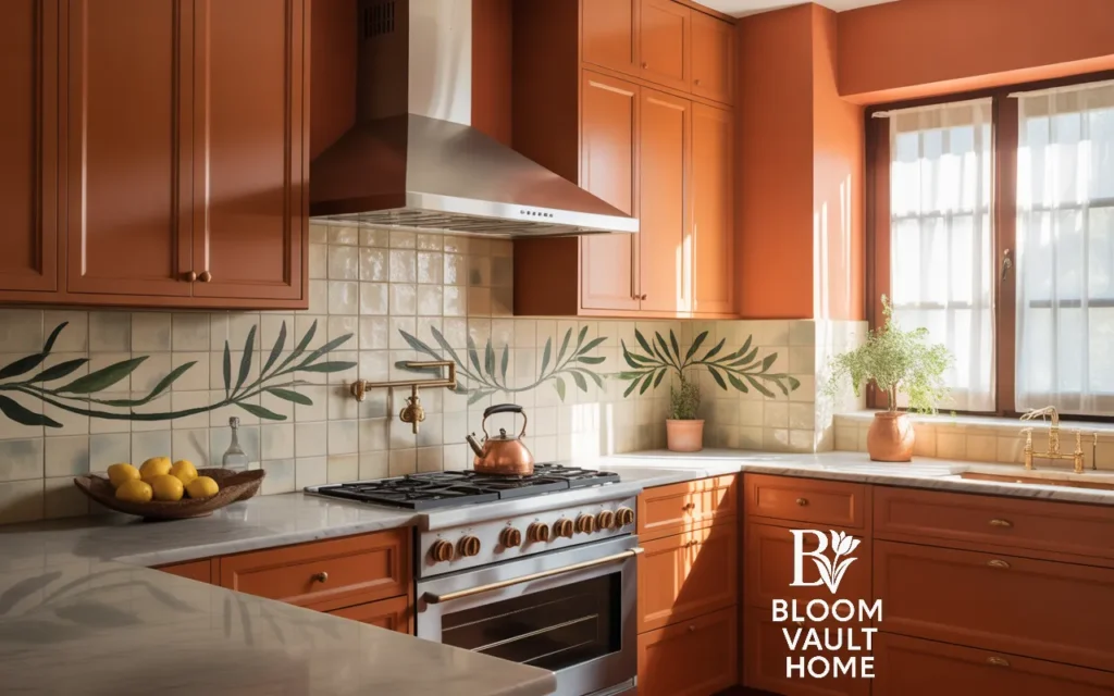 Terracotta-Colored Cabinets