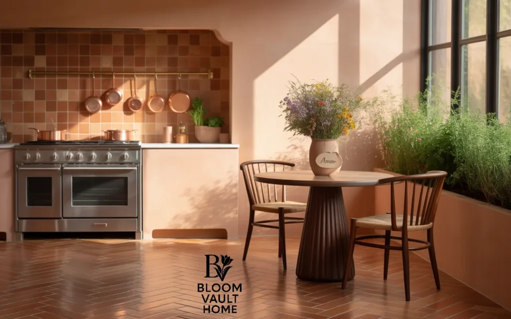 Terracotta Herringbone Floor Pattern