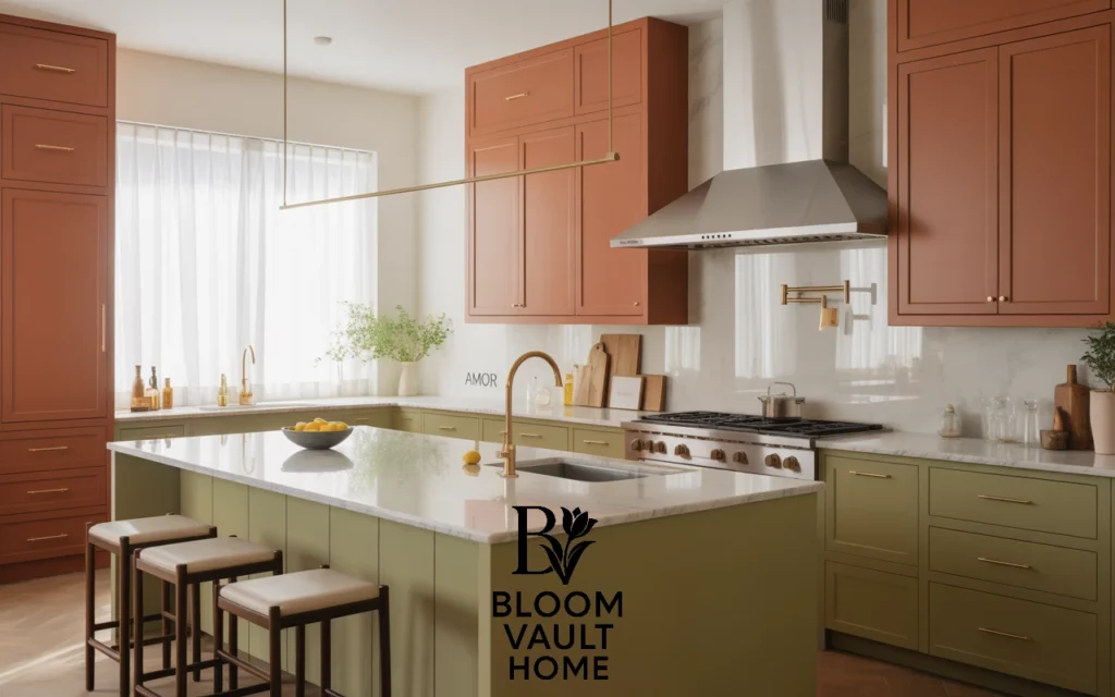 Terracotta + Olive Green Cabinets