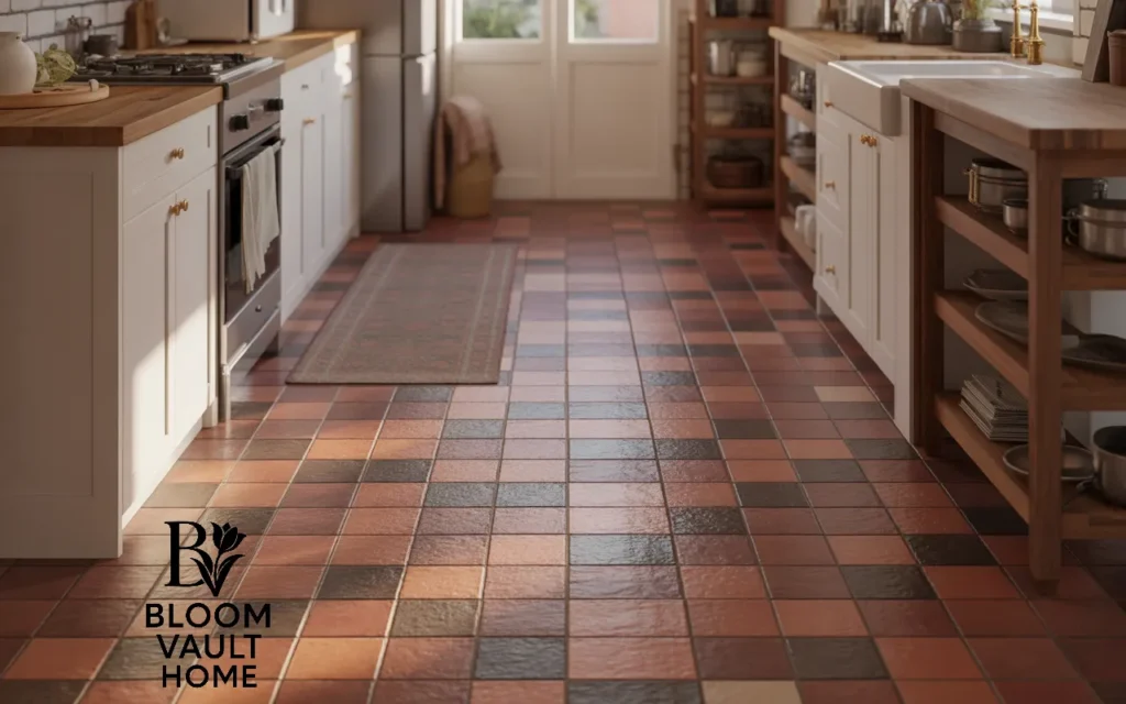 Terracotta Tiles in Narrow Galley Kitchens