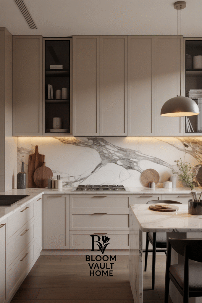 Classic Marble Stone Wall Kitchen