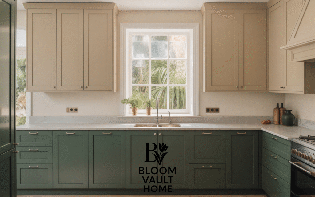 Dark Green Two Tone Kitchen