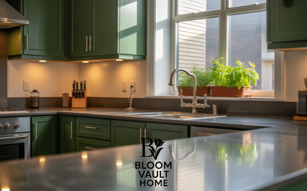 Forest Green & Stainless Steel