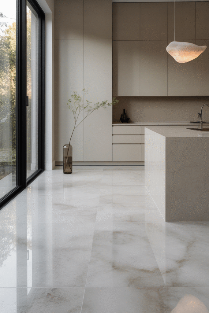 Minimalist Quartzite Stone Kitchen Floor