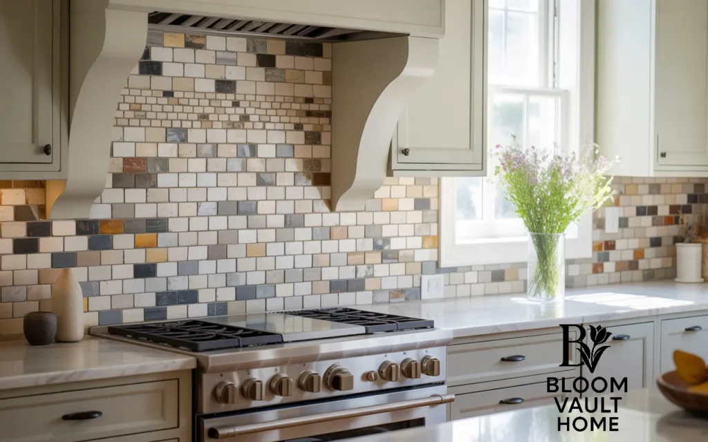 Mixed Stone Backsplash for Eclectic Charm