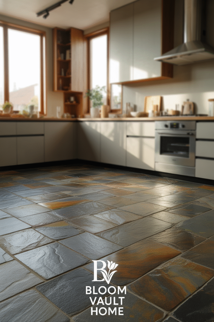 Modern Slate Stone Kitchen Floor