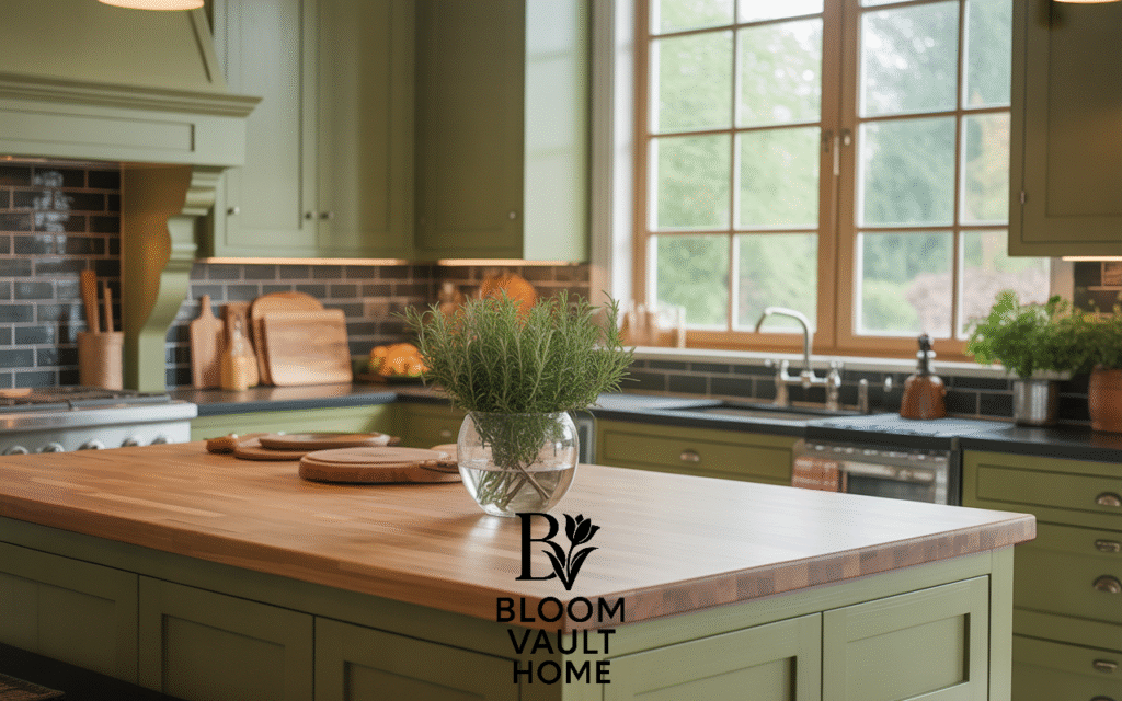 Olive Green and Wood Fusion