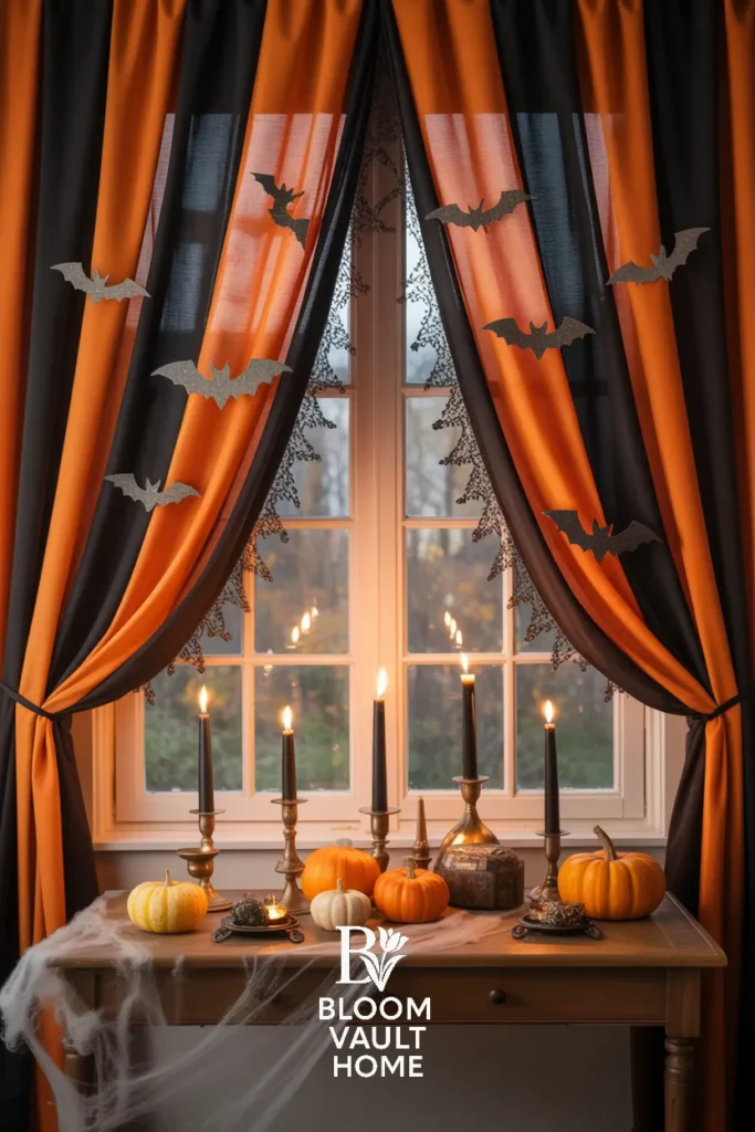 Orange & Black Curtains