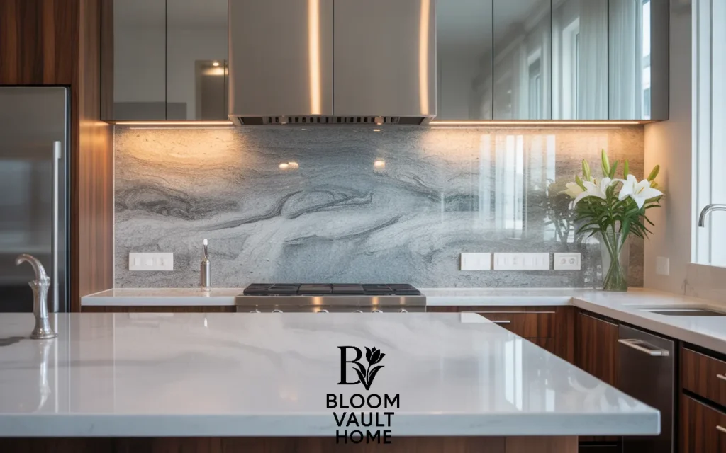 Polished Granite Backsplash for Luxurious Shine
