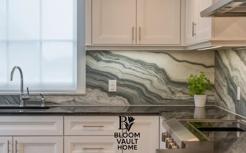 Quartzite Stone Backsplash for Modern Sophistication