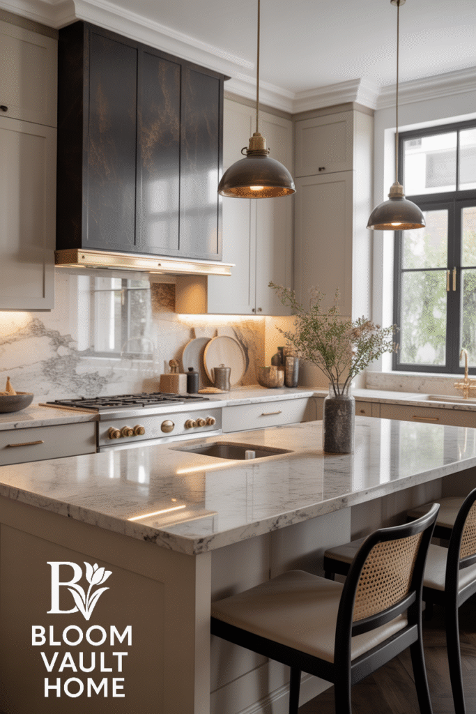 Transitional Stone Benchtop Kitchen