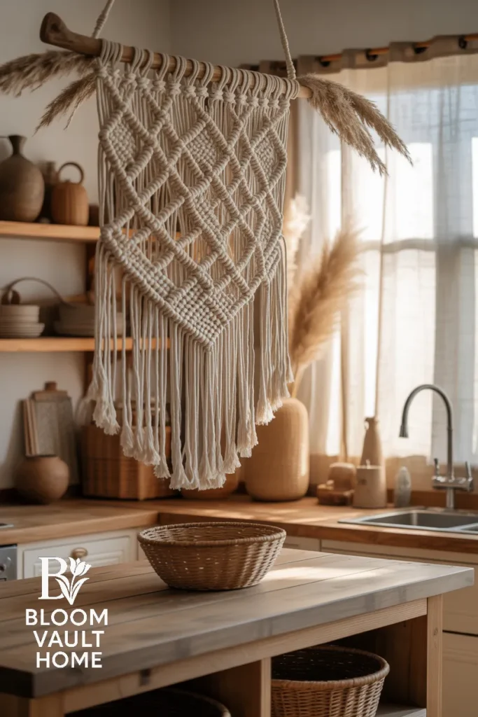 Macramé Wall Hangings: Boho Kitchen Decor Ideas
