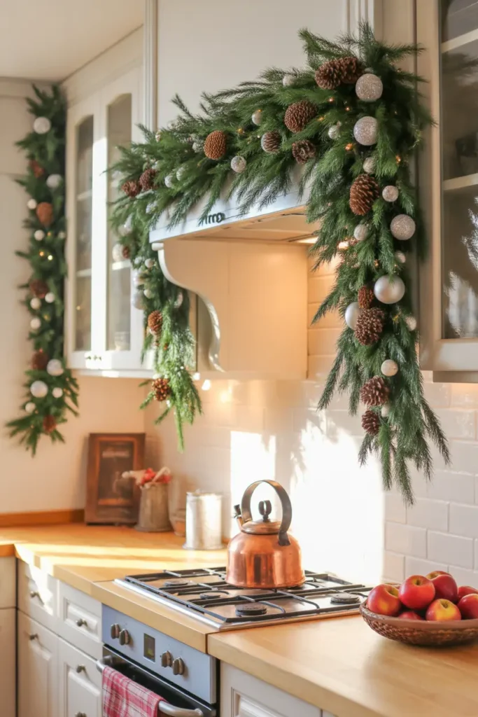 Evergreen Swags for Corners