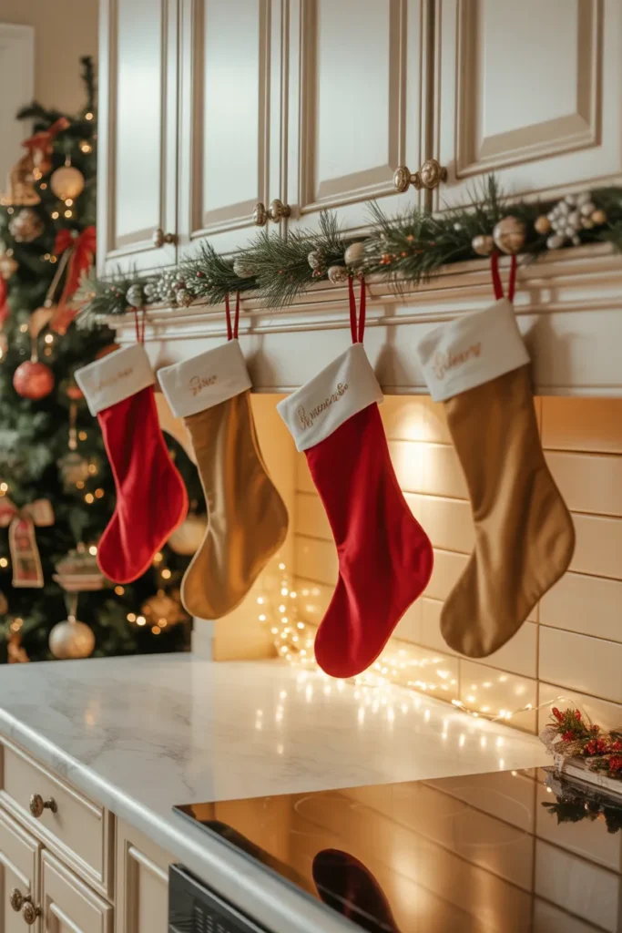 Hanging Stockings from Cabinet Knobs
